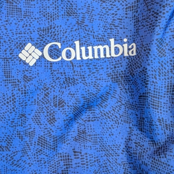 Columbia Windbreaker In Excellent Condition Size Medium Blue With Black Abstract - Picture 3 of 14
